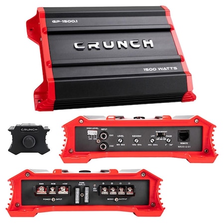 Crunch 1500W Ground Pounder Mono Subwoofer Car Amplifier CR600012